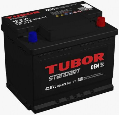 Автомобильный аккумулятор Tubor Standart R+ (62 А·ч)
