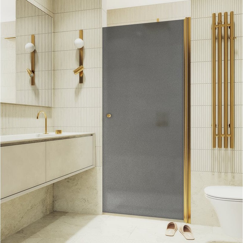 

Душевая дверь MaybahGlass 198x60 MGD-801-3 (графит матовый/золото)