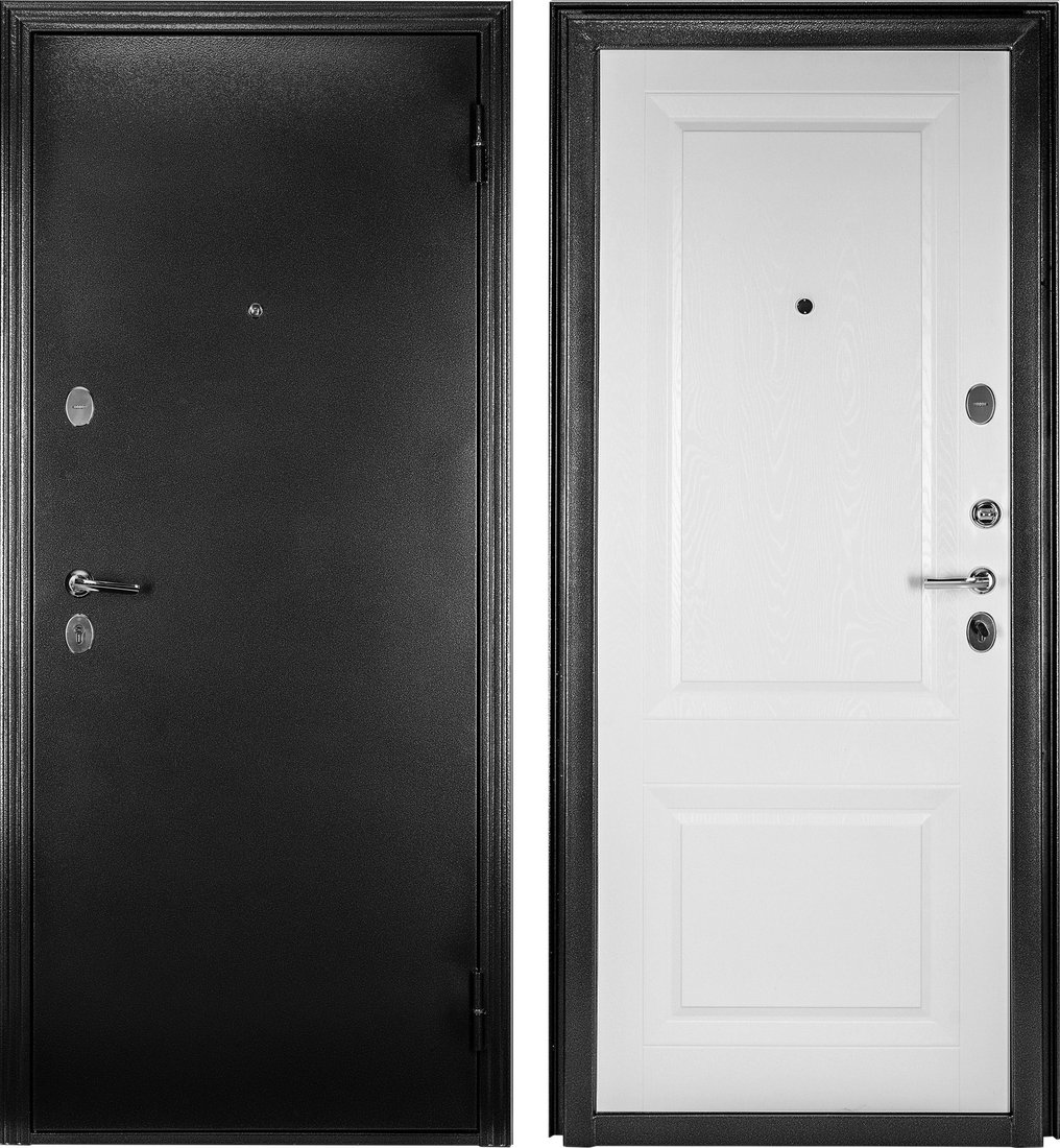 

Металлическая дверь Guard Классика MG60 87х205 правая (черное серебро/белый ясень)