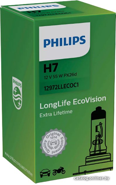 Галогенная лампа Philips H7 LongLife EcoVision 1шт [12972LLECOC1]
