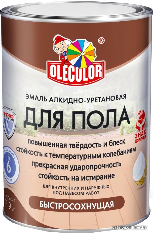 Эмаль Olecolor Для пола быстросохнущая 0.8 кг (золотистый)