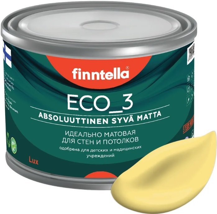 

Краска Finntella Eco 3 Wash and Clean Aurinko F-08-1-3-FL115 2.7 л (палевый)