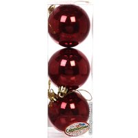 Елочная игрушка Серпантин Глянец шар 6 см 3 шт (темный рубин) 201-0835