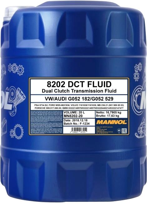 

Трансмиссионное масло Mannol DCT Fluid 20л