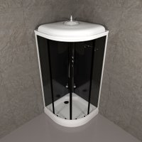 Душевая кабина Saniteco SNT-90 90х90 (черный/прозрачное стекло)