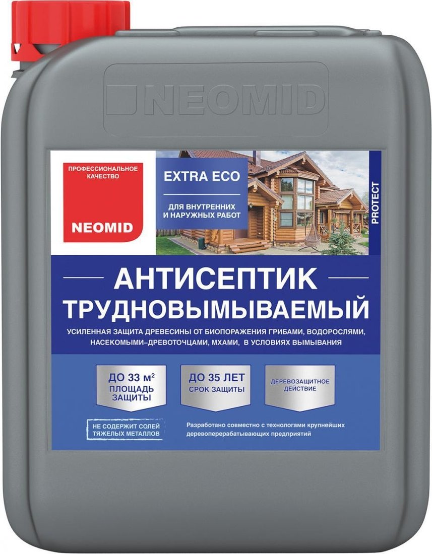 

Антисептик Neomid Extra Eco Трудновымываемый 5 кг