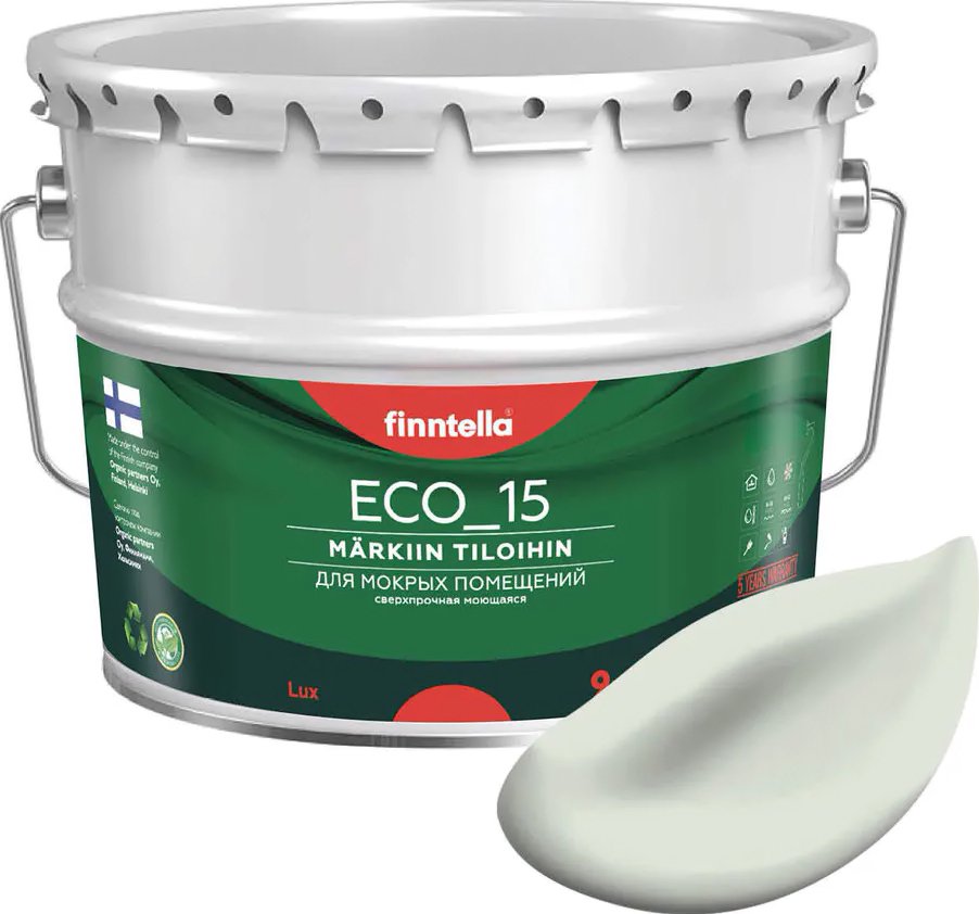 

Краска Finntella Eco 15 Minttu F-10-1-9-FL028 9 л (светло-зеленый)