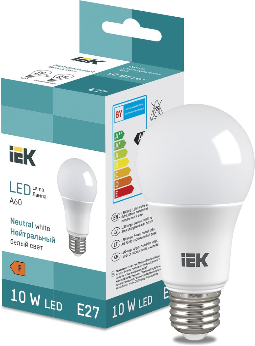 

Светодиодная лампочка IEK LED Bulb A60 950lm 4000K E27