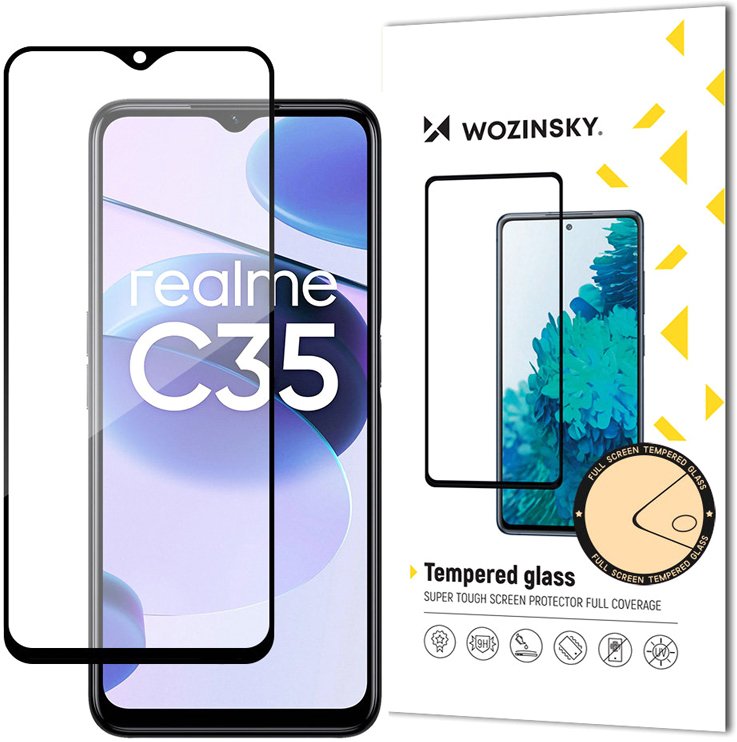 

Защитное стекло Wozinsky Full Glue для Realme C35 Вlack Frame