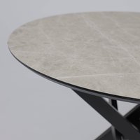 Кухонный стол Аврора Мехико 3Д D950 (мрамор светлый/черный матовый)