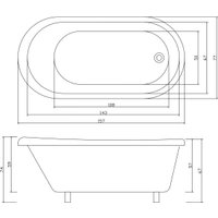 Ванна Cerutti Spa Classic 150 CT9323 1570x770x740 в Борисове