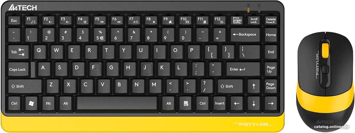Офисный набор A4Tech Fstyler FG1110 (черный/желтый)