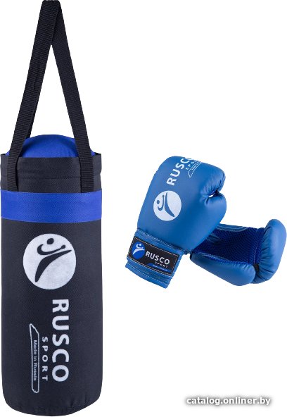 Детский набор для бокса Rusco Sport 6oz (черный/синий)