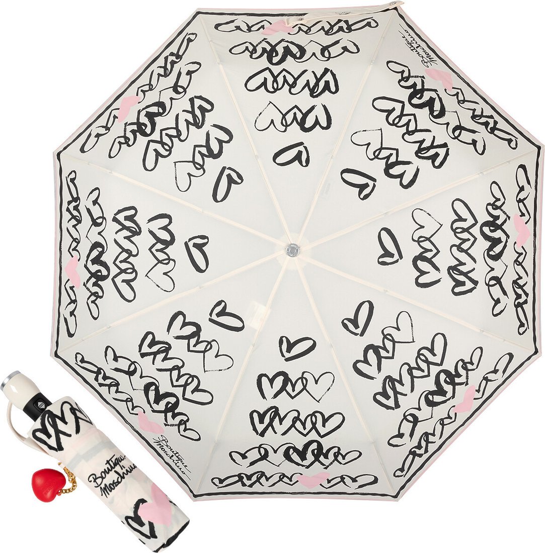 

Складной зонт Moschino 7923-OCI Hearts Cream