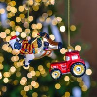 Елочная игрушка Gisela Graham All Glass Прыгающая корова 00996 в Бобруйске