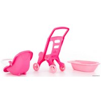 Коляска для кукол Полесье Pink Line 3х1 42842