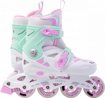 Роликовые коньки Ridex Hop Mint L (р. 39-42, белый/бирюзовый/розовый)