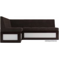 Угловой диван Мебель-АРС Нотис левый 207x82x132 (кордрой коричневый)