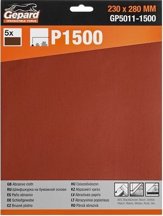 

Набор шлифлистов Gepard GP5011-1500 (5 шт)