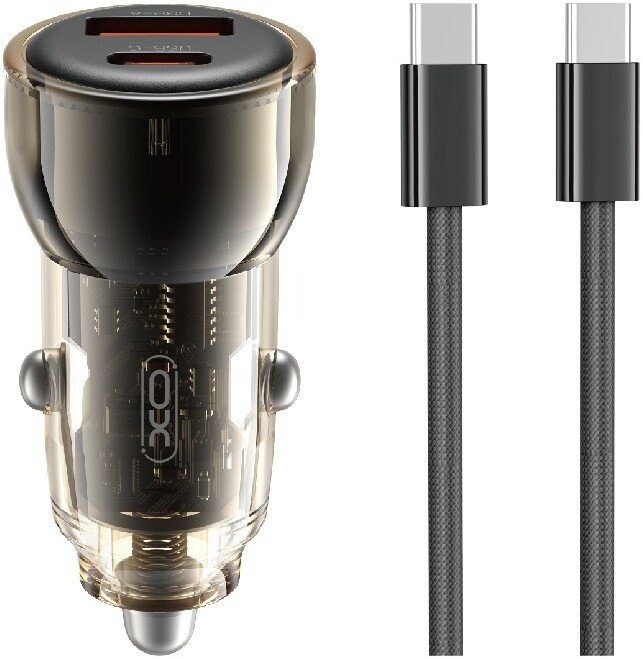 Автомобильное зарядное XO CC60 USB Type-C (черный)