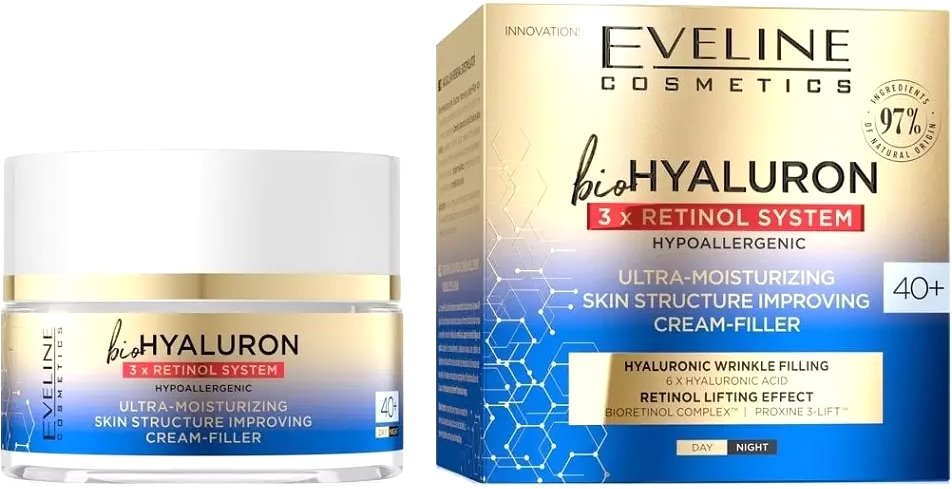 

Eveline Cosmetics Крем для лица Biohyaluron 3 x Retinol System 40+ день/ночь 50 мл