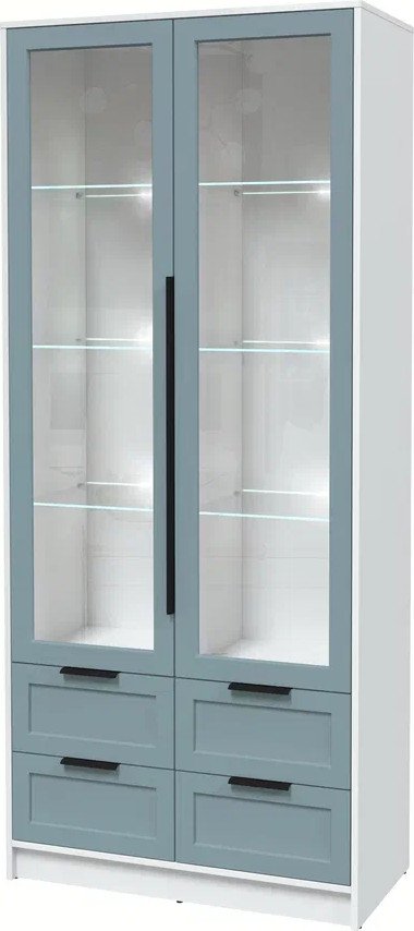 

Шкаф-витрина Интерлиния Концепт Тренд КТ-ШВ2 с подсветкой (белый платинум/океан)