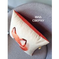 Декоративная подушка Matex Fluffy. Рыжик и кофеек 61-649 (белый/голубой/лососевый)