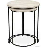 Журнальный столик Sheffilton SHT-CT7 (дуб беленый/черный муар)