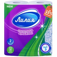 Бумажные полотенца Лилия двухслойные (2 рулона, белые)