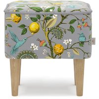 Пуф MONOFIX Одос Принт пуф (лимон светло-серый/микровелюр)