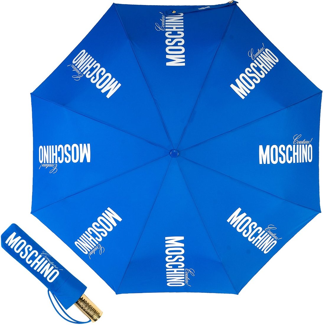 

Складной зонт Moschino 8730-OCA Couture Gold Blue