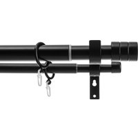 Карниз для штор Sundays Home Цилиндр Раздвижной 25/28мм 2-х рядный (черный матовый, 2-3.6м)