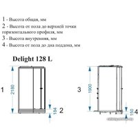 Душевая кабина Domani-Spa Delight 128 120x80 L (сатин-матированное стекло/белый)