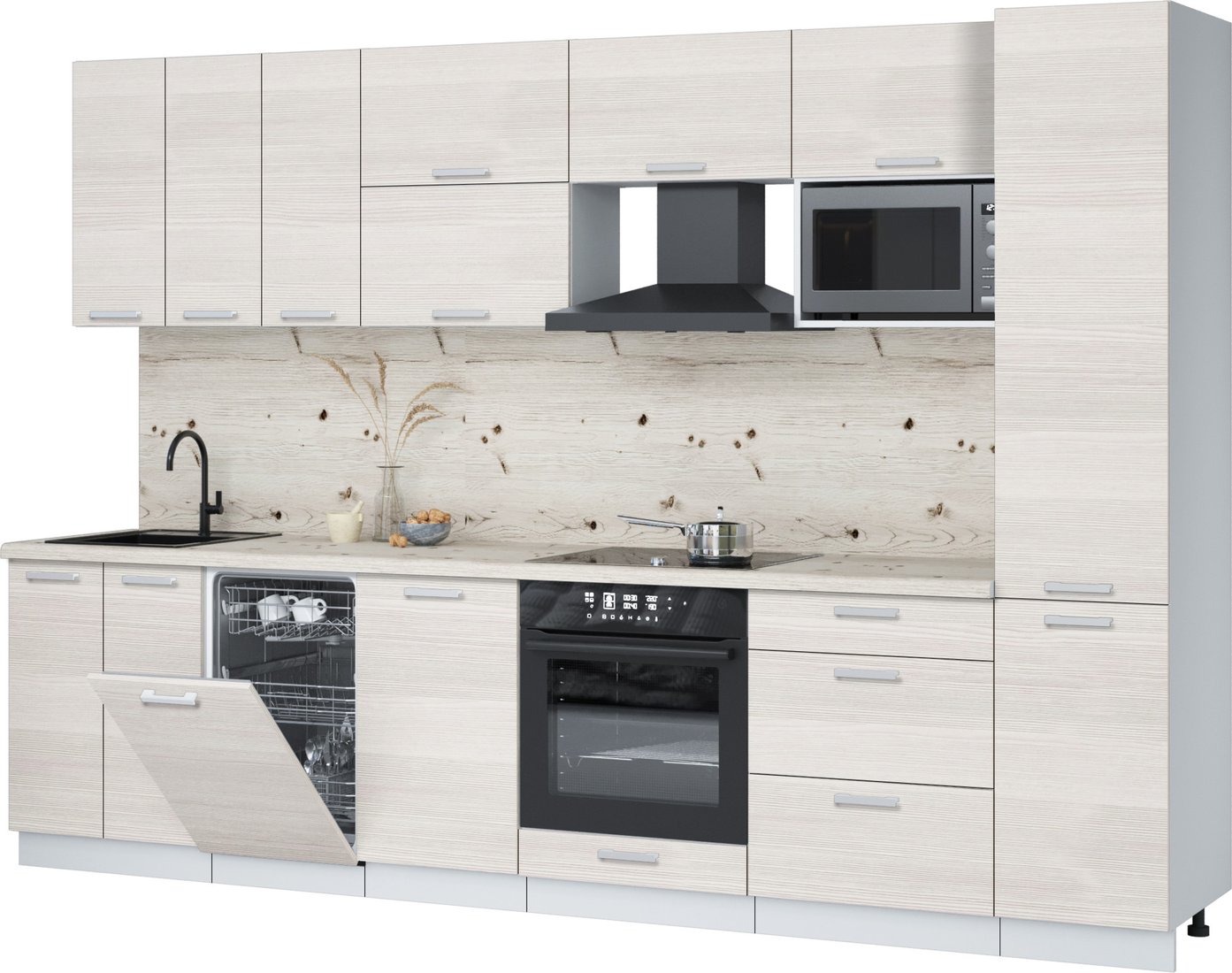 

Готовая кухня Интерлиния Мила Лайт 3.1-ПМ4 (вудлайн кремовый/вудлайн кремовый/бискайская сосна)