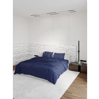 Евро комплект постельного белья Loon Adelina (евро, наволочка 70x70, темно-синий)