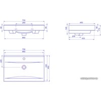 Умывальник CeraStyle Mona 70