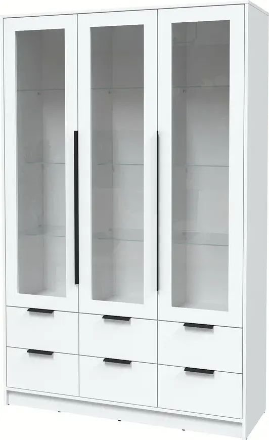 

Шкаф-витрина Интерлиния Концепт КТ-ШВ3 Глосс ( белый платинум/белый)