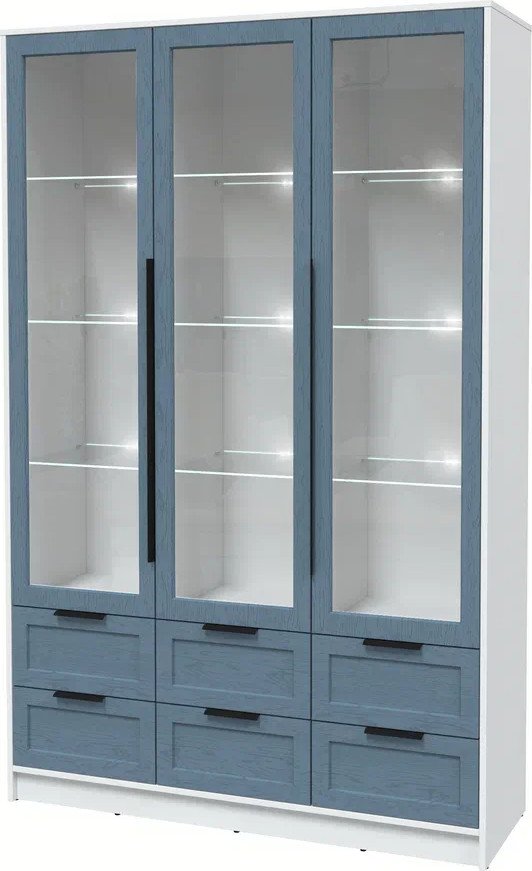 

Шкаф-витрина Интерлиния Концепт Тренд КТ-ШВ3 с подсветкой (белый платинум/дуб лазурный)