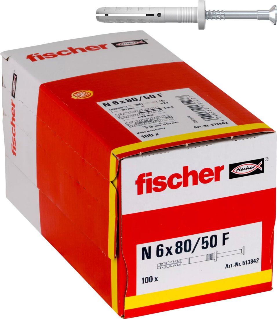 

Дюбель-гвоздь Fischer N 6 x 80/50 F 513842 (100 шт)