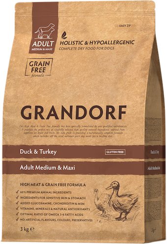 Сухой корм для собак Grandorf Adult Medium & Maxi Duck & Turkey (с уткой и индейкой) 3 кг