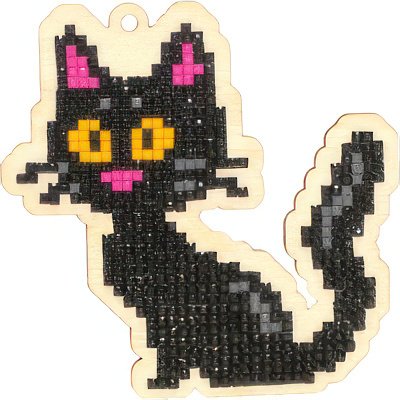 

Алмазная мозаика Wizardi Черный кот WWP193