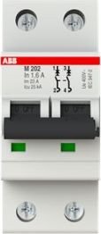 

Выключатель автоматический ABB M202-1.6 2P 1.6A Im=23A 25kA 2M 2CDA282799R0971