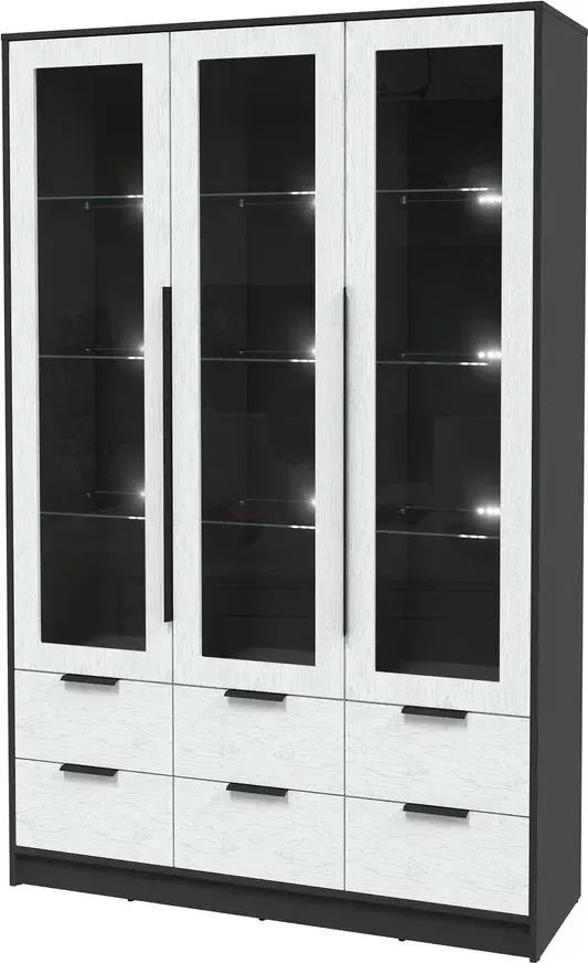 

Шкаф-витрина Интерлиния Концепт КТ-ШВ3 с подсветкой Глосс (антрацит/дуб полярный)