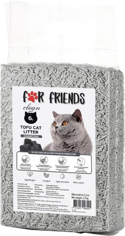 

Наполнитель для туалета For Friends Tofu Charcoal с углем 6 л