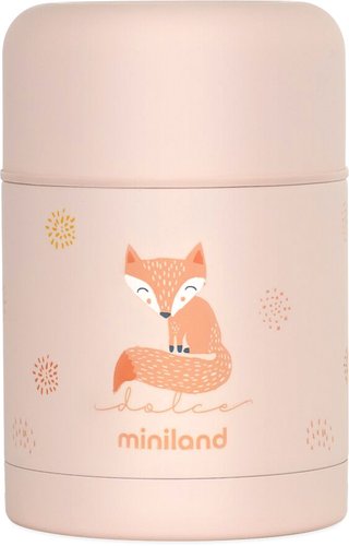 Термос для еды Miniland Thermy Dolce 600мл (розовый/лисенок)