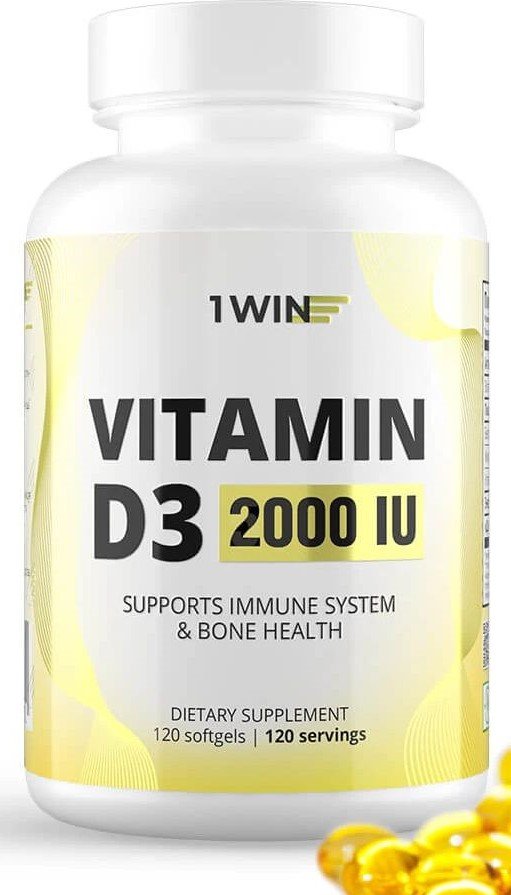 

Витамины, минералы 1WIN Vitamin D3 2000 ME (120 капсул)