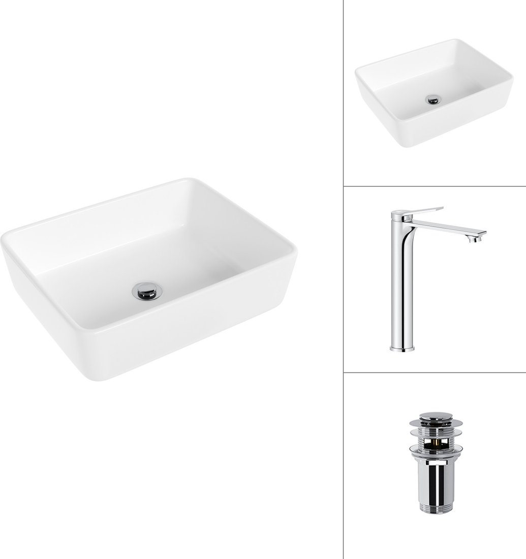 Умывальник Lauter 21674 + Rio 21AM12672 с донным клапаном 21190CH (хром)