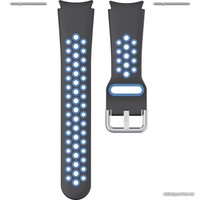 Ремешок Rumi Sport N-style силиконовый для Samsung Galaxy Watch4/5/6 (20 мм, черный/синий)