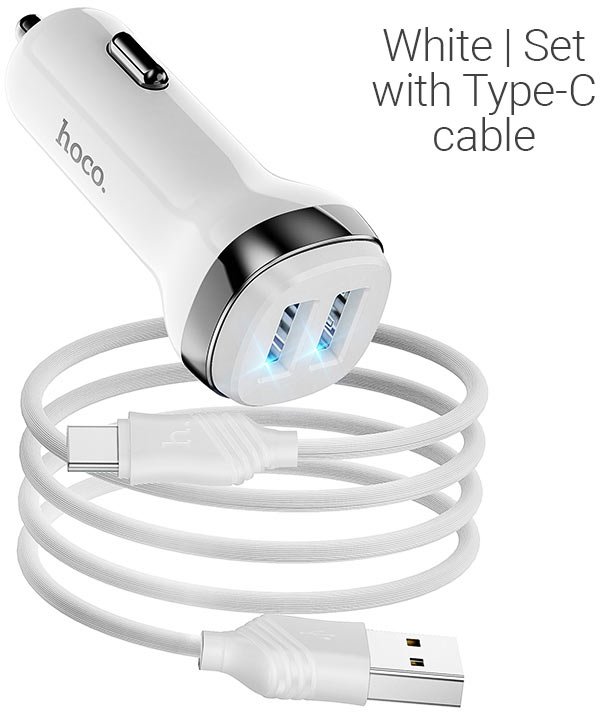 

Автомобильное зарядное Hoco Z40 USB Type-C (белый)