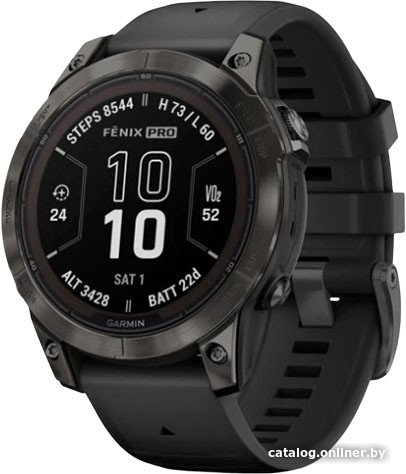 Умные часы Garmin Fenix 7 Pro Sapphire Solar (карбоново-серый титан/черный)